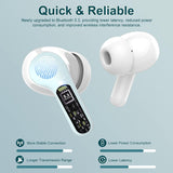 Wireless Earbuds, Bluetooth 5.4 Headphones HiFi Stereo, Bluetooth Earbuds with ENC Noise Cancelling Mic, IP7 Waterproof in Ear Earphones, 48H, LED Display Ear buds for Pad Phones Workout, Azure