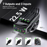 Portable Charger Power Bank 50000mAh- 7 Outputs & 3 Inputs USB-C PD 22.5W Fast Charging Powerbank Battery Pack with Built-in Cables and Ports LED Display for iPhone 16 15 14 13 Samsung Android iPad