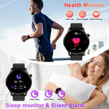 Smart Watch for Men Women Fitness: Waterproof Make Answer Call Digital Mens Watches Running Pedometer Step Tracker Smartwatch Android Phone iPhone Samsung Compatible Sleep SpO2 Heart Rate Monitor