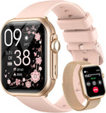 Smart Watches for Women Reloj Mujer: 30Day Battery Life Call Function Heart Rate SpO2 Sleep Tracker IP68 SwimProof 120 Exercise Modes Gym Running for Android iPhone 2 Bands
