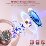 Wireless Earbuds Sport, New Bluetooth 5.4 Headphones with Earhooks, 50H Stereo Deep Bass Over Ear Buds with 4 ENC Noise Canceling Mics, IP7 Waterproof Earphones for Running Workout Gym -Rose