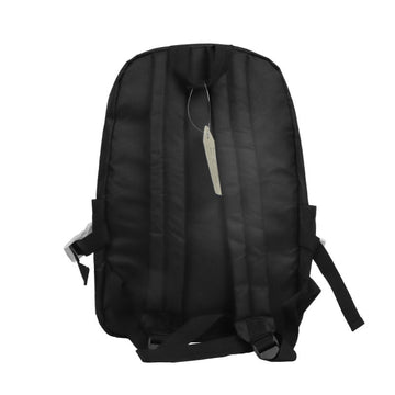 Black White Color Block Backpack Bag , Multi-Pocket School Daily Daypack
