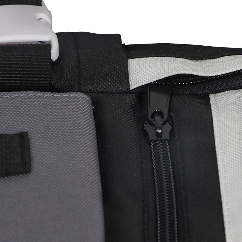 Black White Color Block Backpack Bag , Multi-Pocket School Daily Daypack