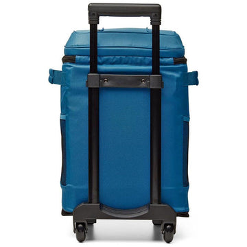 Blue Wheeled Leather Accent Insulated Cooler Bag