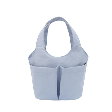 Multi-Color Hobo Shoulder Bag with Leather Snap Trim, Multi-Pocket Casual Daily Tote Bag
